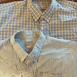 Set of Two - LL Bean short sleeve button down cotton shirt 2XLT XXLT